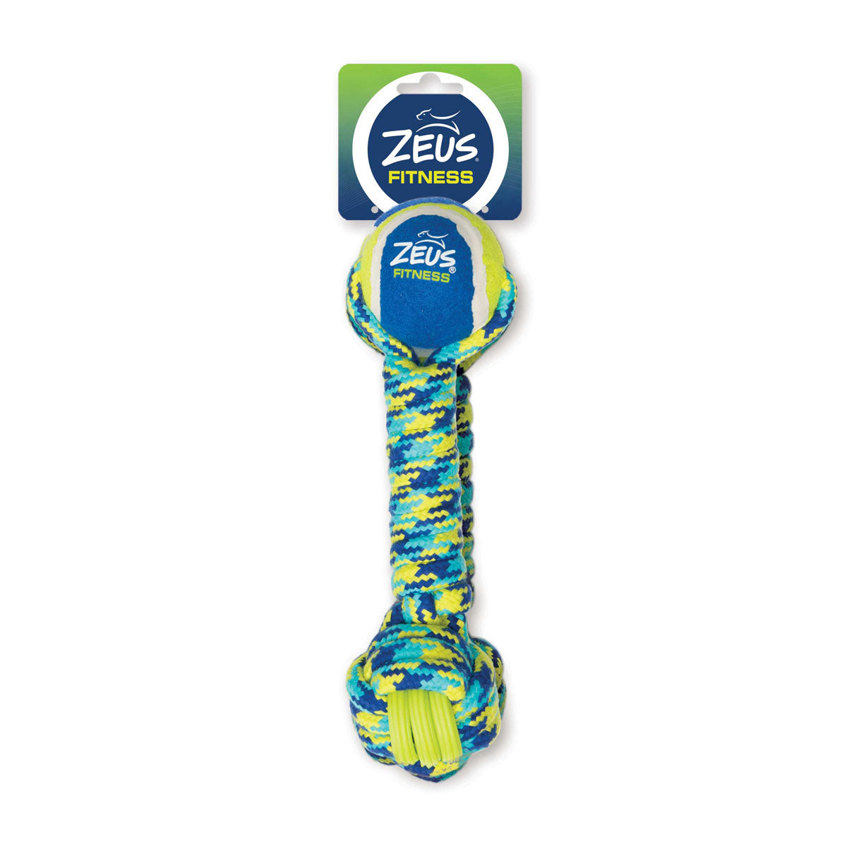 Zeus Fitness Dog Toys Rope and TPR Tennis Ball Dumbbell 30cm