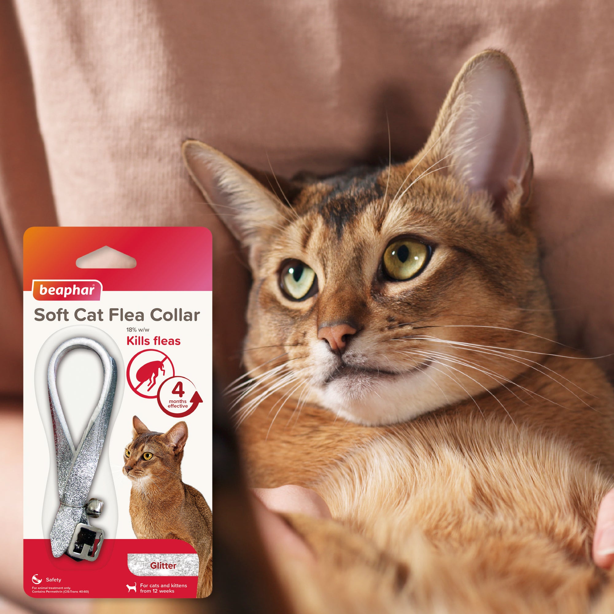 Beaphar Cat Collar Kills & Prevents Fleas Glitter