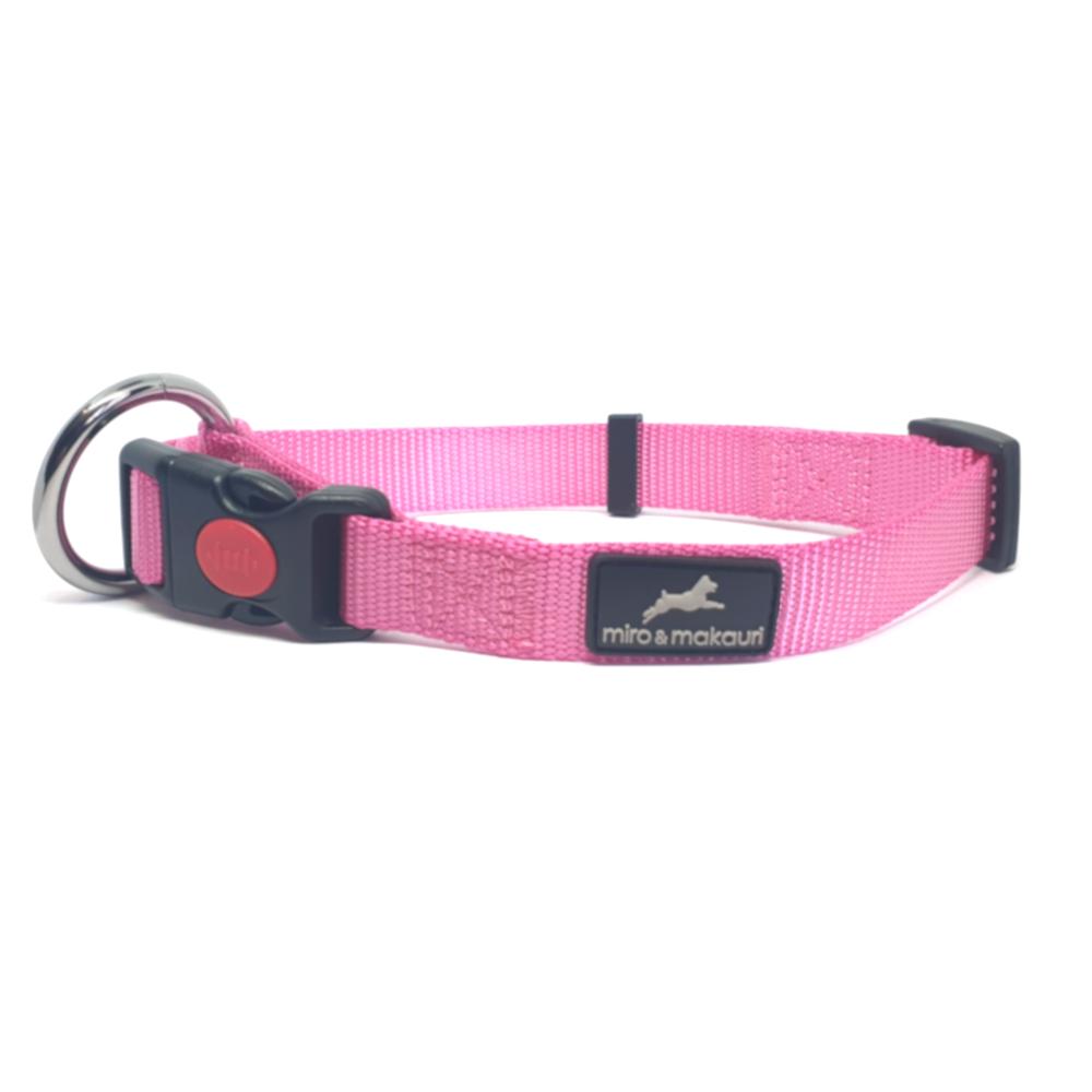 Miro & Makauri Belay Nylon Safety Dog Collars Pink 4 Sizes