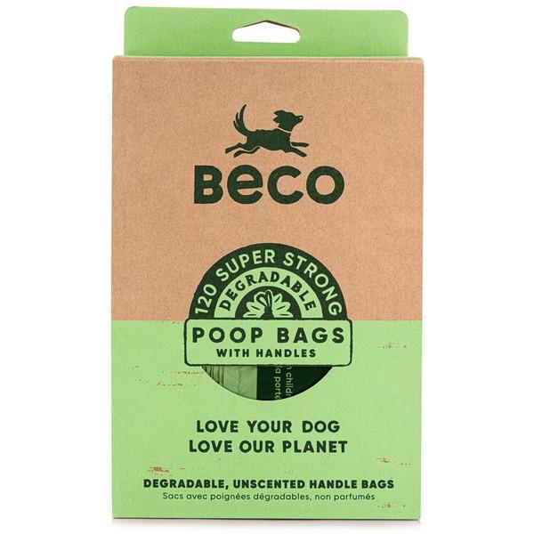 Beco Unscented Degradable 120 Poop Bags with Handles