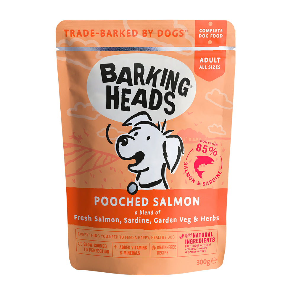 Barking Heads Dog Food Wet Pouches Pooched Salmon 300g