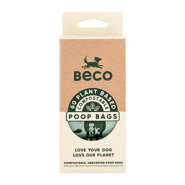 Beco 60 Poop Bags on 4 Refill Rolls Home Compostable