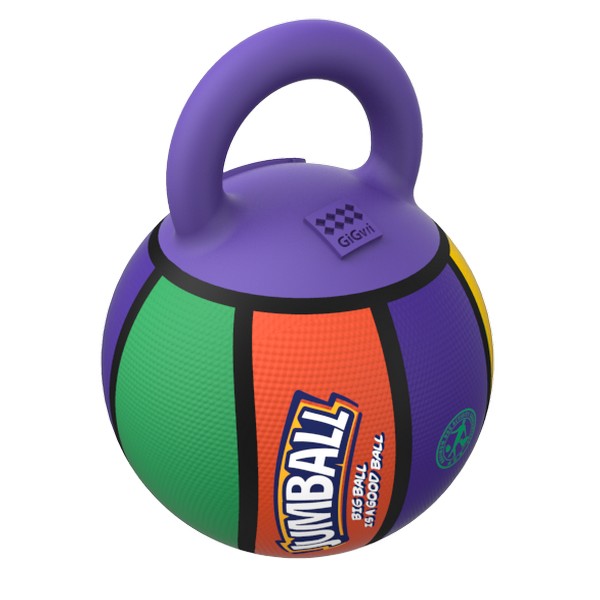 GiGwi 'Jumball ' Basketball Ball with rubber handle Multi-Coloured