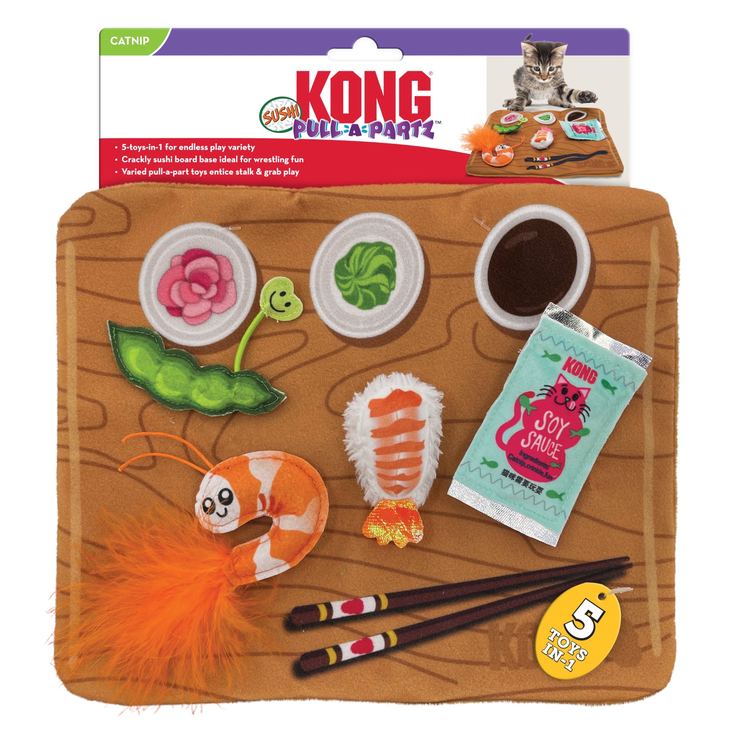 KONG Pull-A-Partz Sushi Catnip Toy