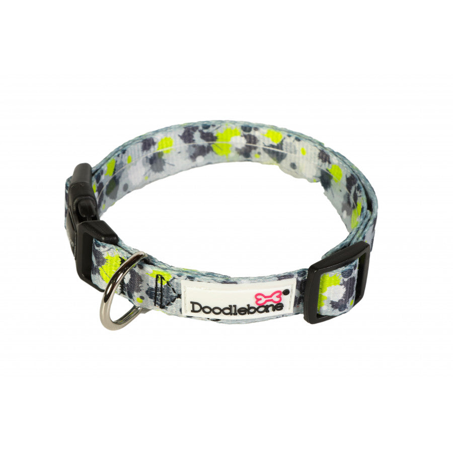 Doodlebone Originals Dog Collar Neon Paint Splat 3 Sizes