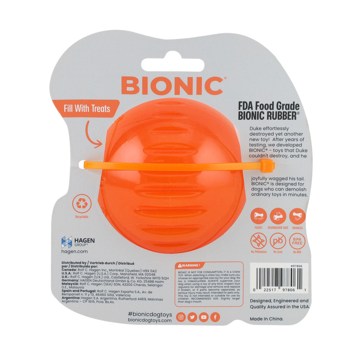 BIONIC Ball Dog Toy 3 Sizes