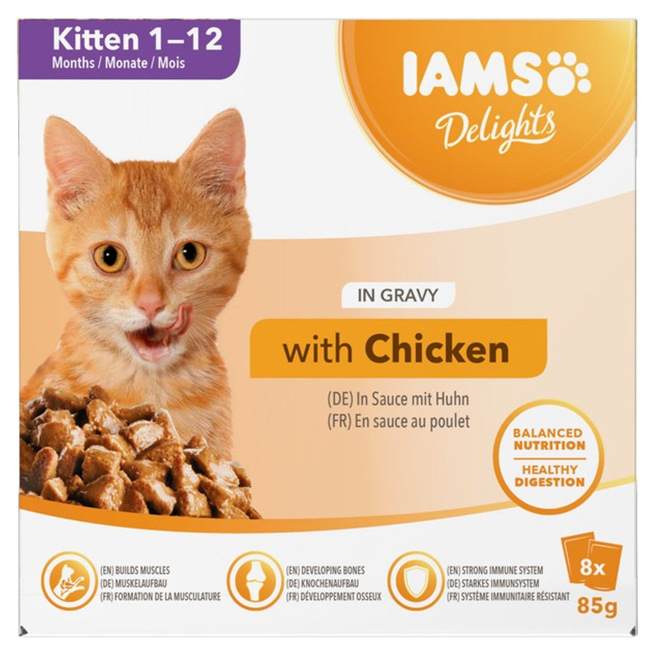 IAMS Delights Kitten Chicken in Gravy 8 x 85g