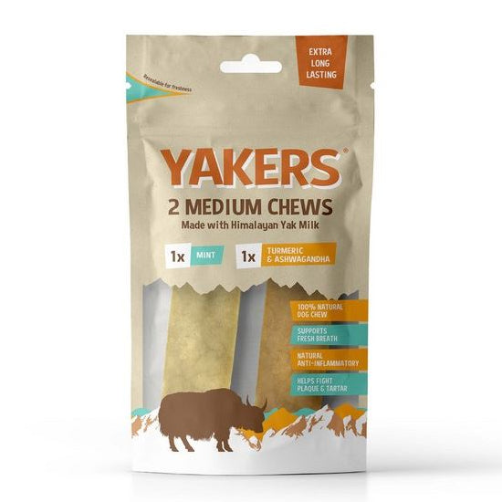 Yakers Dog Chews Medium Mint & Turmeric Value Pack