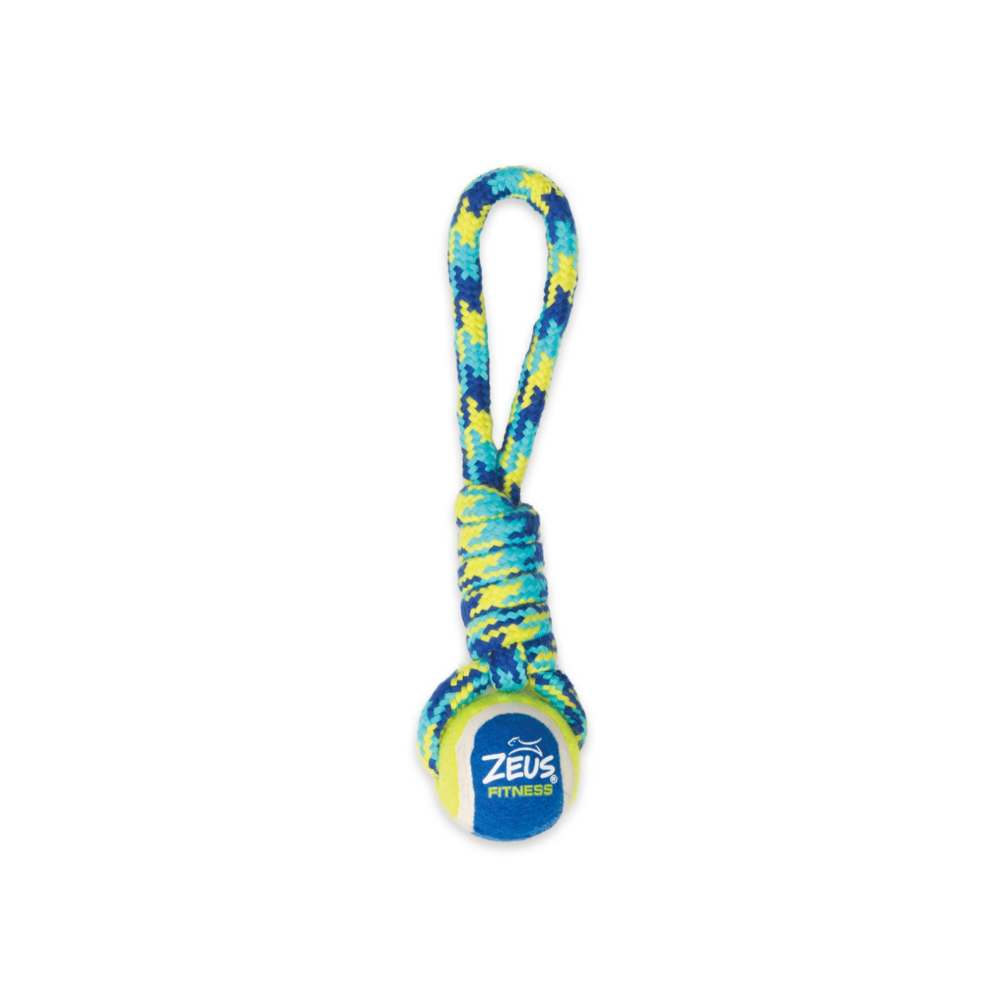 Zeus Fitness Dog Toys Tennis Ball Rope Tug 23cm