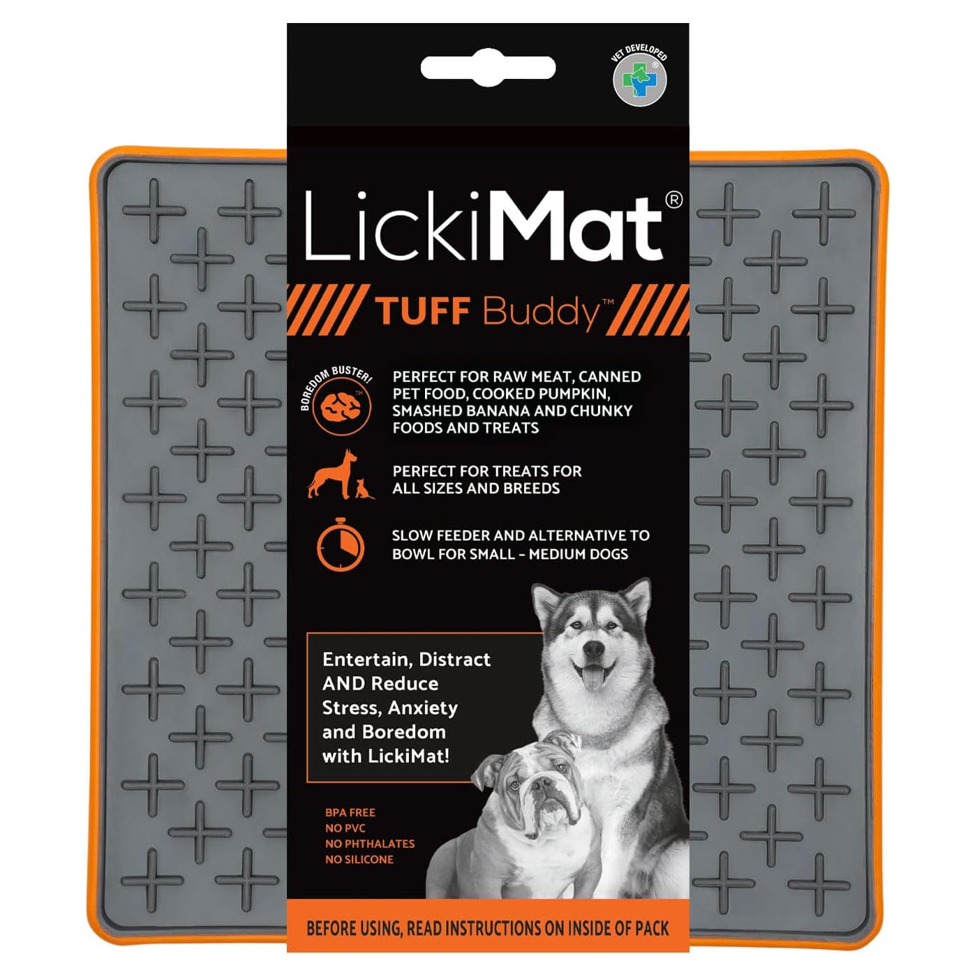 LickiMat Dog Lick Mats Slow Feeders Tuff Buddy 4 Colours