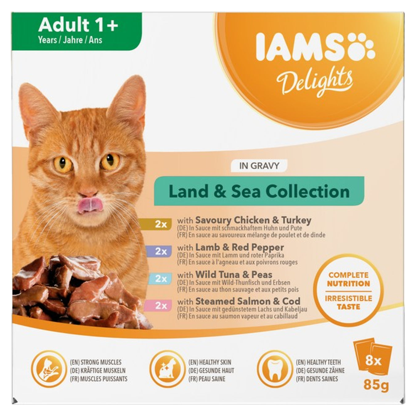 IAMS Delights Adult Land & Sea Collection in Gravy 8 x 85g