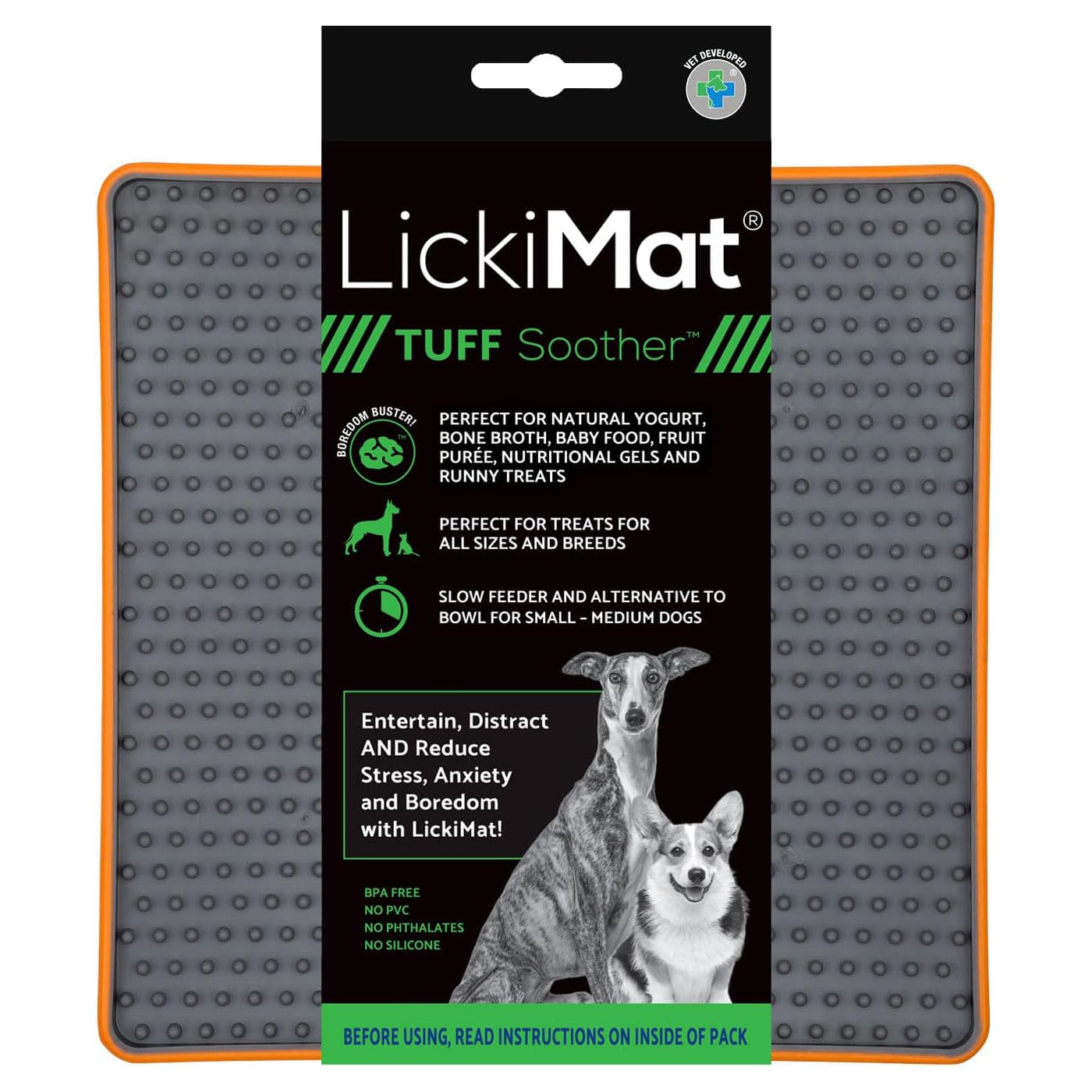 LickiMat Dog Lick Mats Slow Feeders Tuff Soother 4 Colours