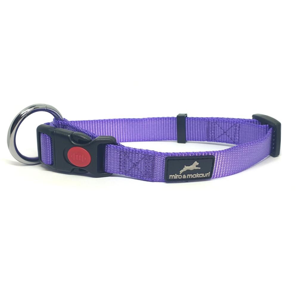 Miro & Makauri Belay Nylon Safety Dog Collars Purple 4 Sizes