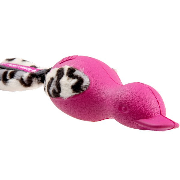 GiGwi Duck Push To Mute with plush tail Pink