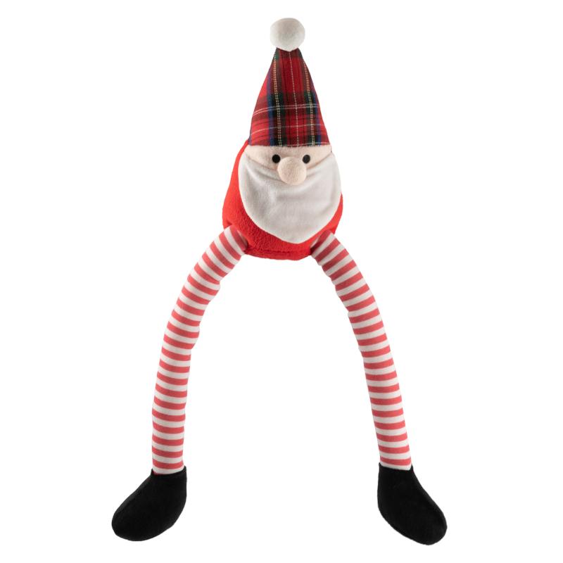 Ancol Christmas Dog Toys Soft Plush Leggy Santa