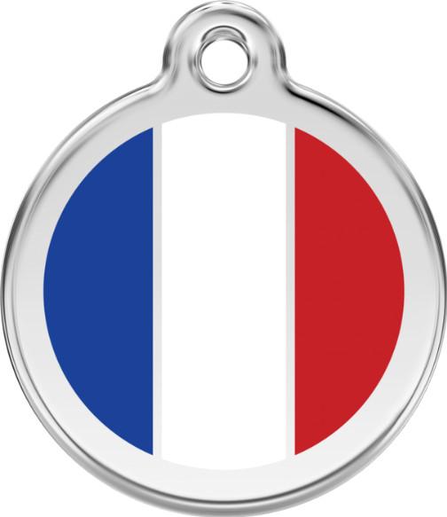 Red Dingo Enamel Dog & Cat ID Tags French Flag