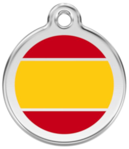 Red Dingo Enamel Dog & Cat ID Tags Spanish Flag