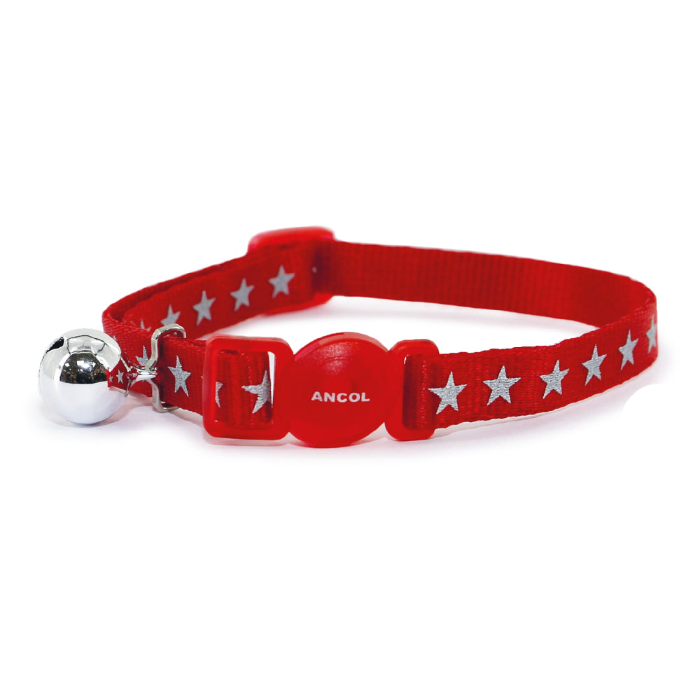 Ancol Cat & Kitten Collars Reflective Red Stars