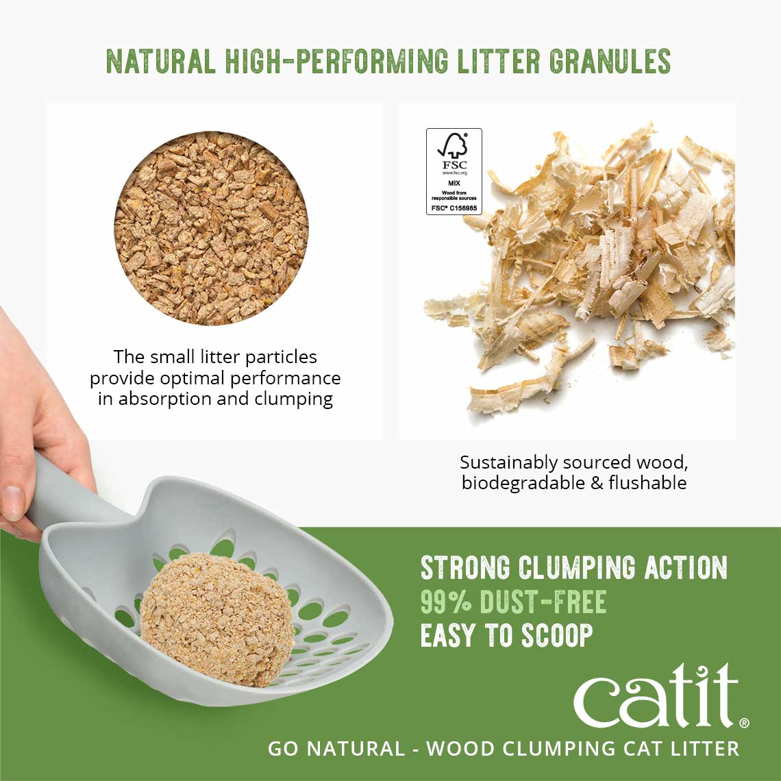 Catit Go Natural Wood Clumping Cat Litter Boxed Lavender 15L