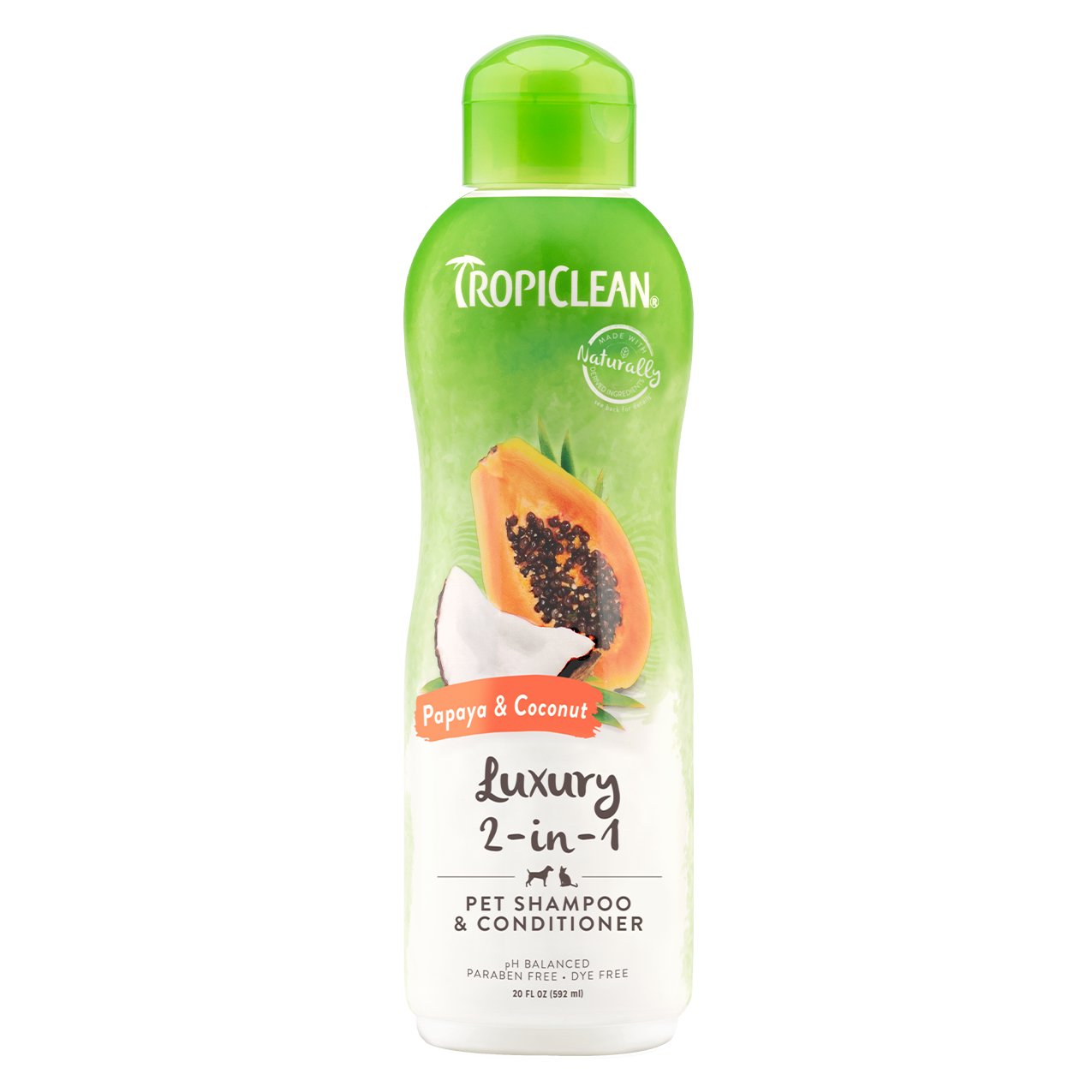 Tropiclean Dog Grooming Papaya and Coconut Shampoo & Conditioner Luxury 355/592ml