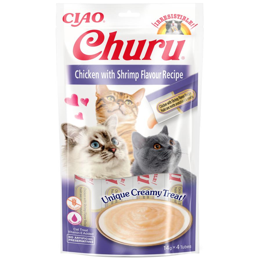 Churu Puree Cat Treats Chicken with Shrimp 4x14g