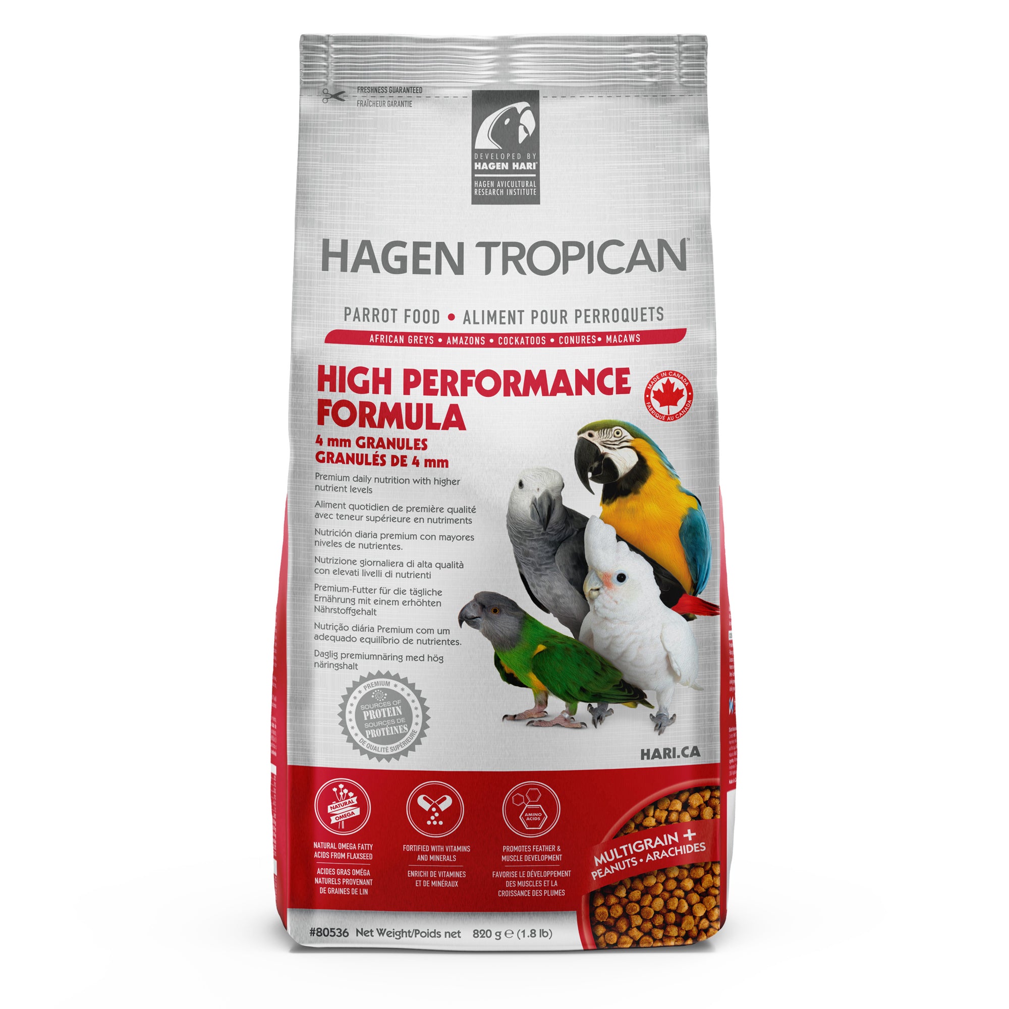 Hagen Hari Tropican Parrot High Performance Granules 4mm 2 Sizes