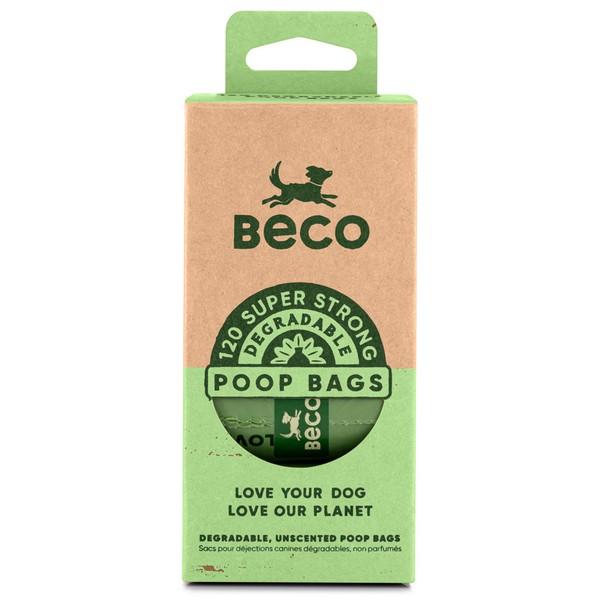 Beco Unscented Degradable 120 Poop Bags on 8 Refill Rolls
