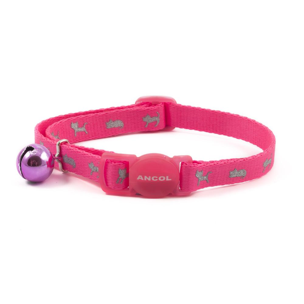 Ancol Cat Collar Hi-Vis Reflective Safety Pink