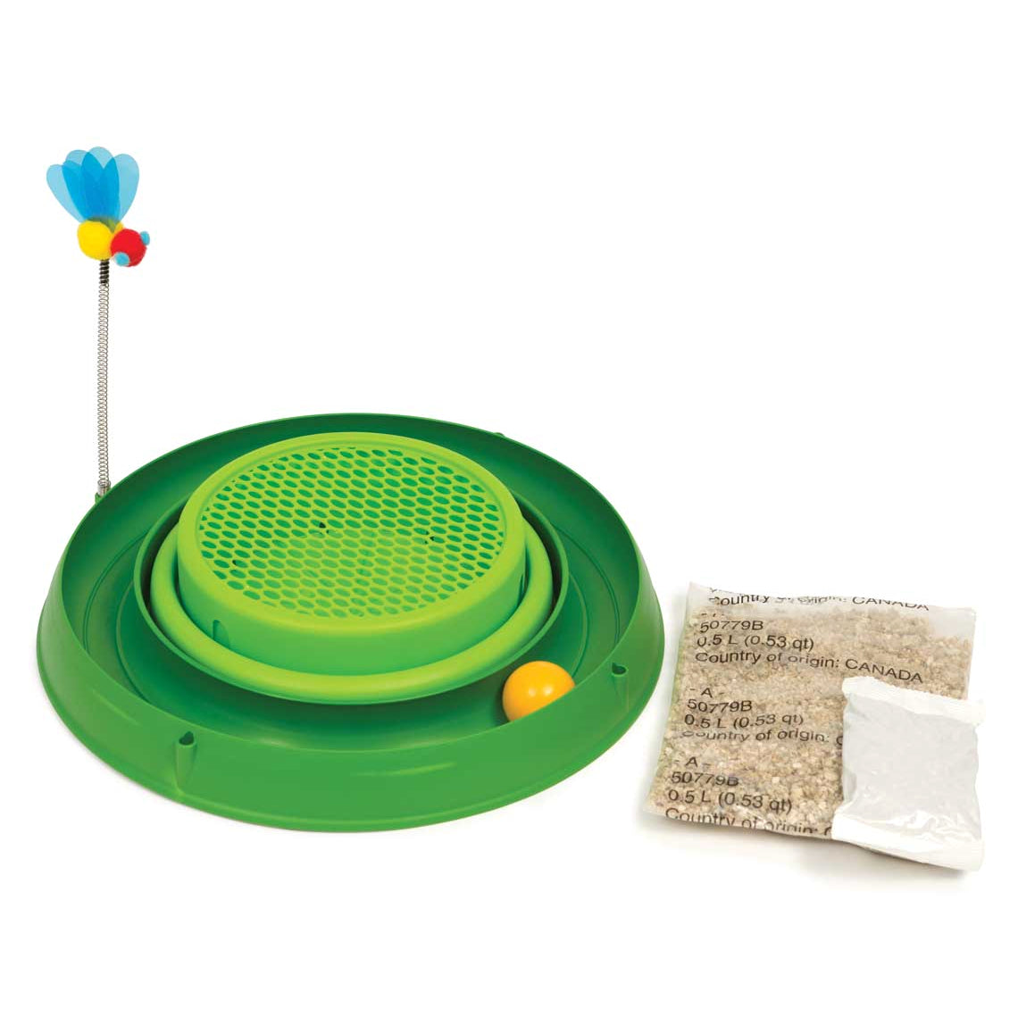 Catit Play Circuit Ball Toy with Cat Grass