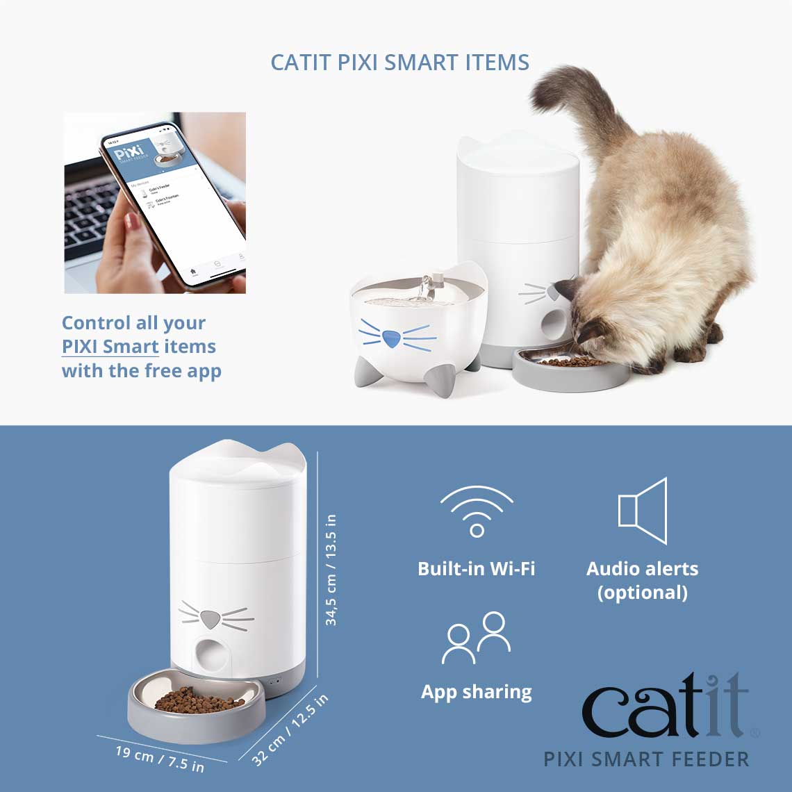 Catit PIXI Smart Slow Feeder with APP Remote Control 2.9L
