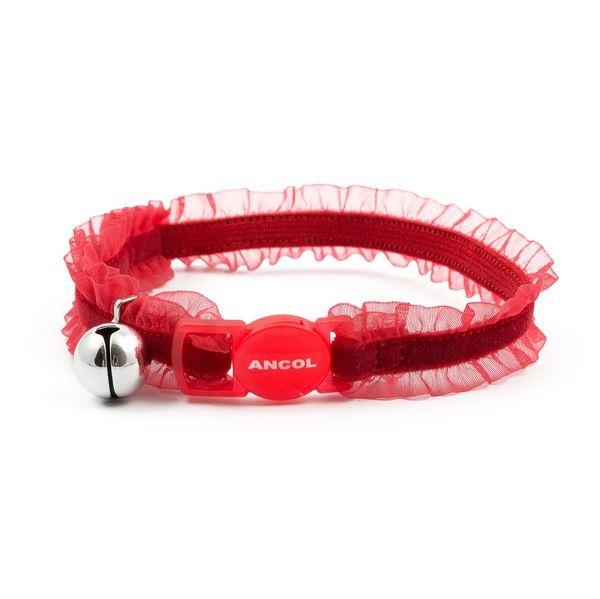 Cat Collar Ancol Elasticated with Frills Red