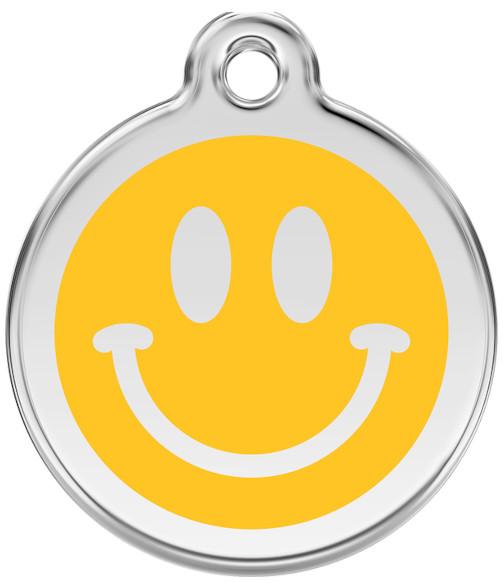 Red Dingo Enamel Dog & Cat ID Tags Smiley Face