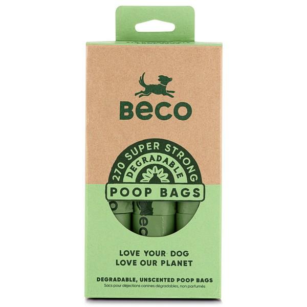 Beco Unscented Degradable 270 Poop Bags on 18 Refill Rolls