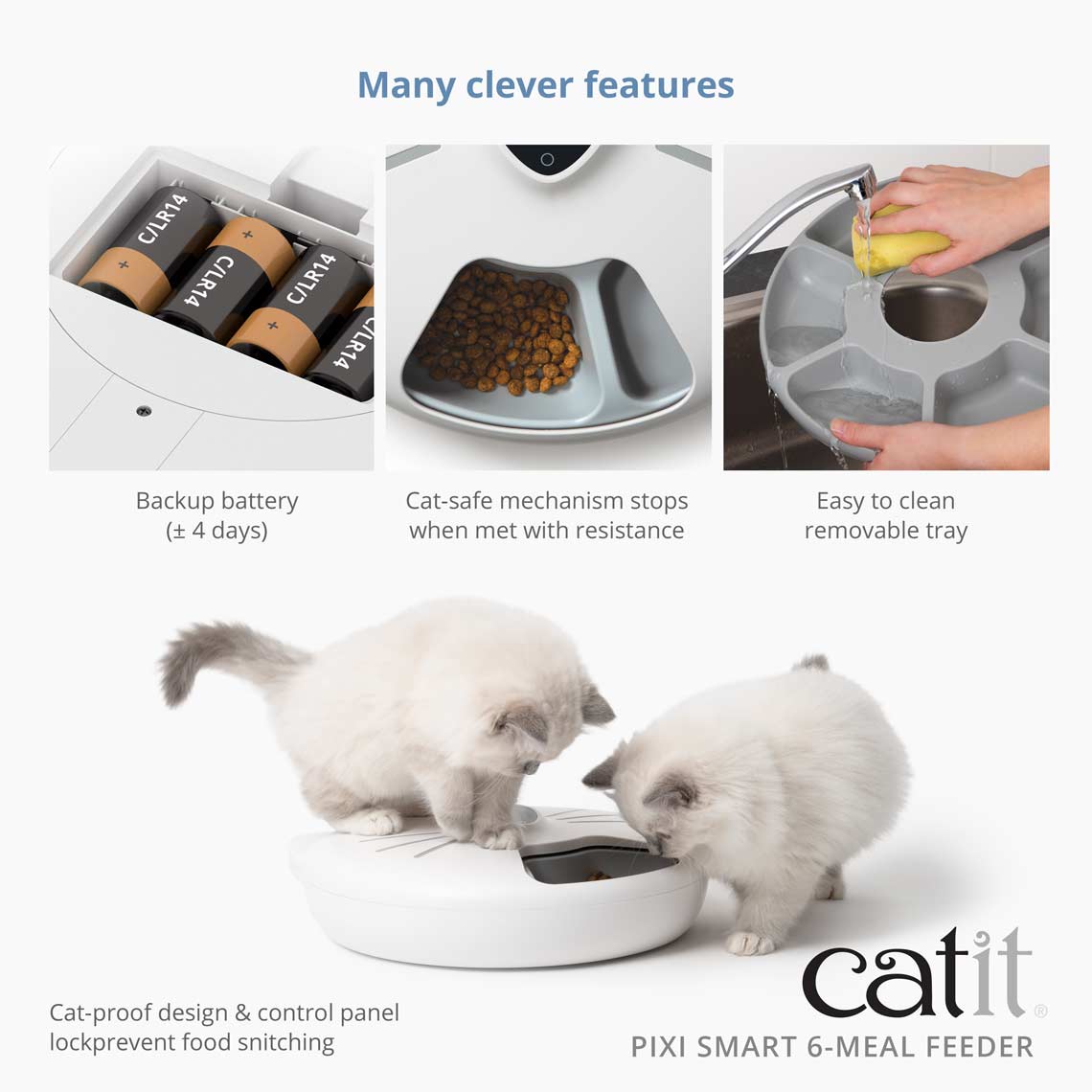 Catit Pixi Smart 6 Meal Feeder Cat Bowl with Bluetooth App