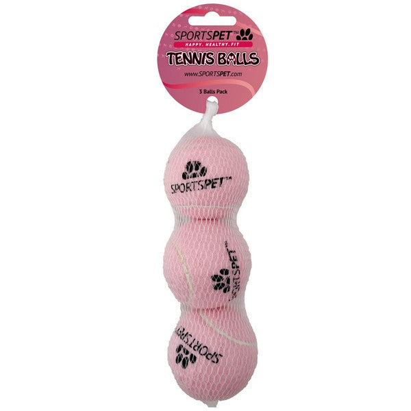 SPORTSPET Tennis Balls Pink Pack of 3