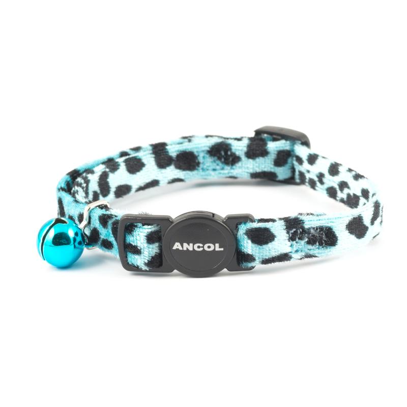 Cat Collar Ancol Leopard Print Safety Turquoise