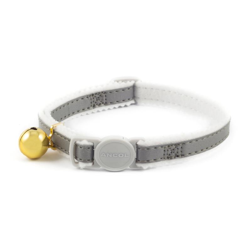 Cat Collar Ancol Reflective Safety Buckle Grey