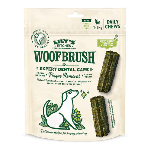 Lilys Kitchen Woofbrush Dog Dental Chews for Mini Dogs up to 5kg