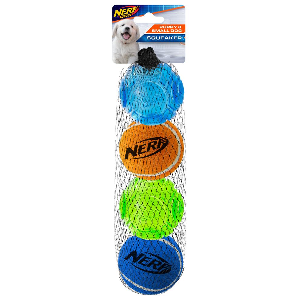 Nerf Dog TPR & Tennis Balls Puppy Mini Blaster Reloads 2" Pack of 4