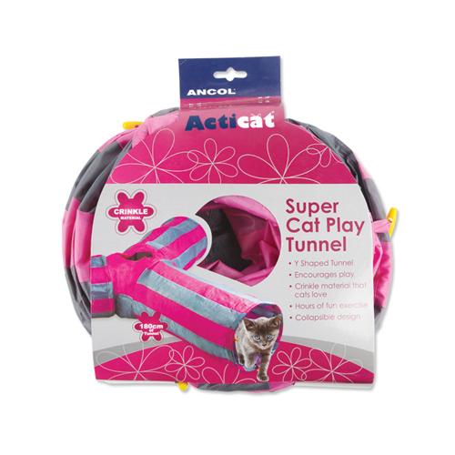 Ancol Cat Tunnels Y-Shaped Pink / Grey