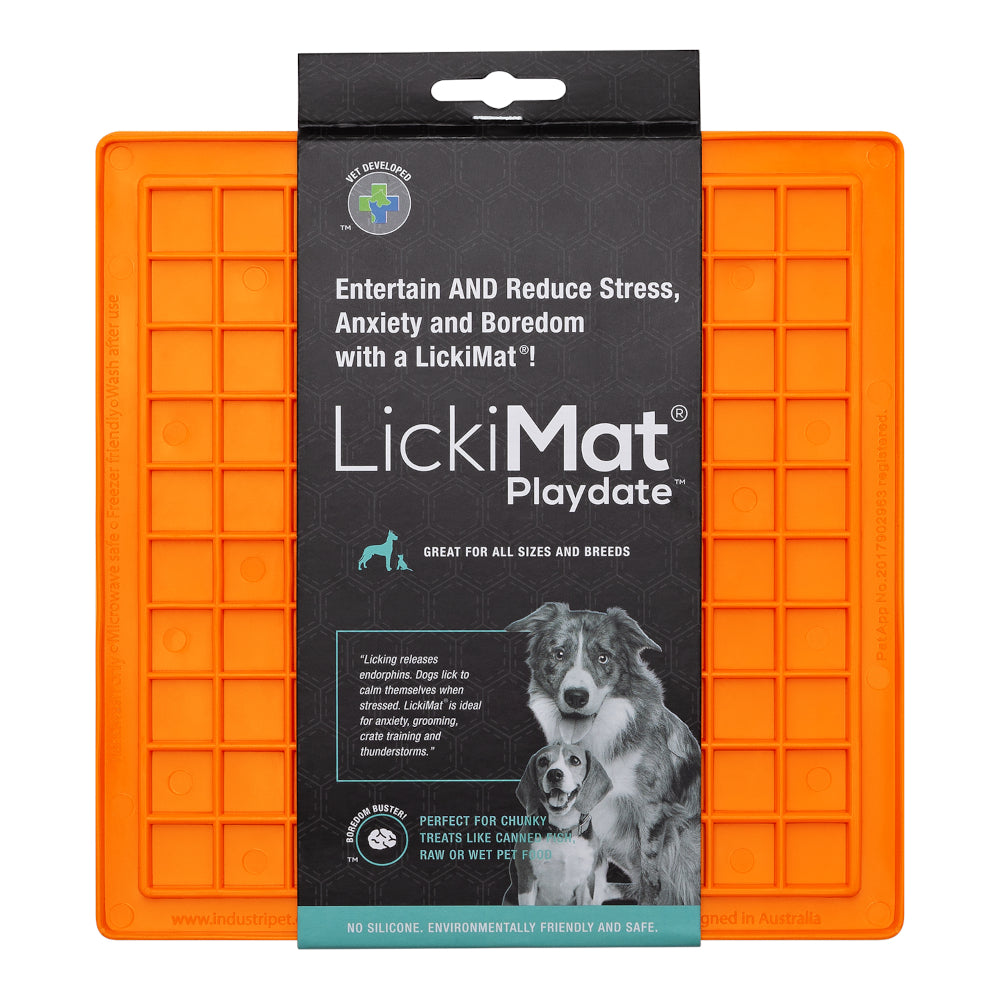 LickiMat Dog Lick Mats Slow Feeders Classic Playdate 10 Colours