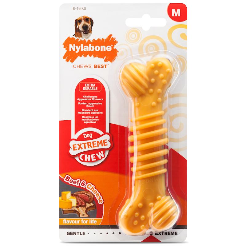 Nylabone Extreme Dog Chews Beef with Cheese 3 Sizes