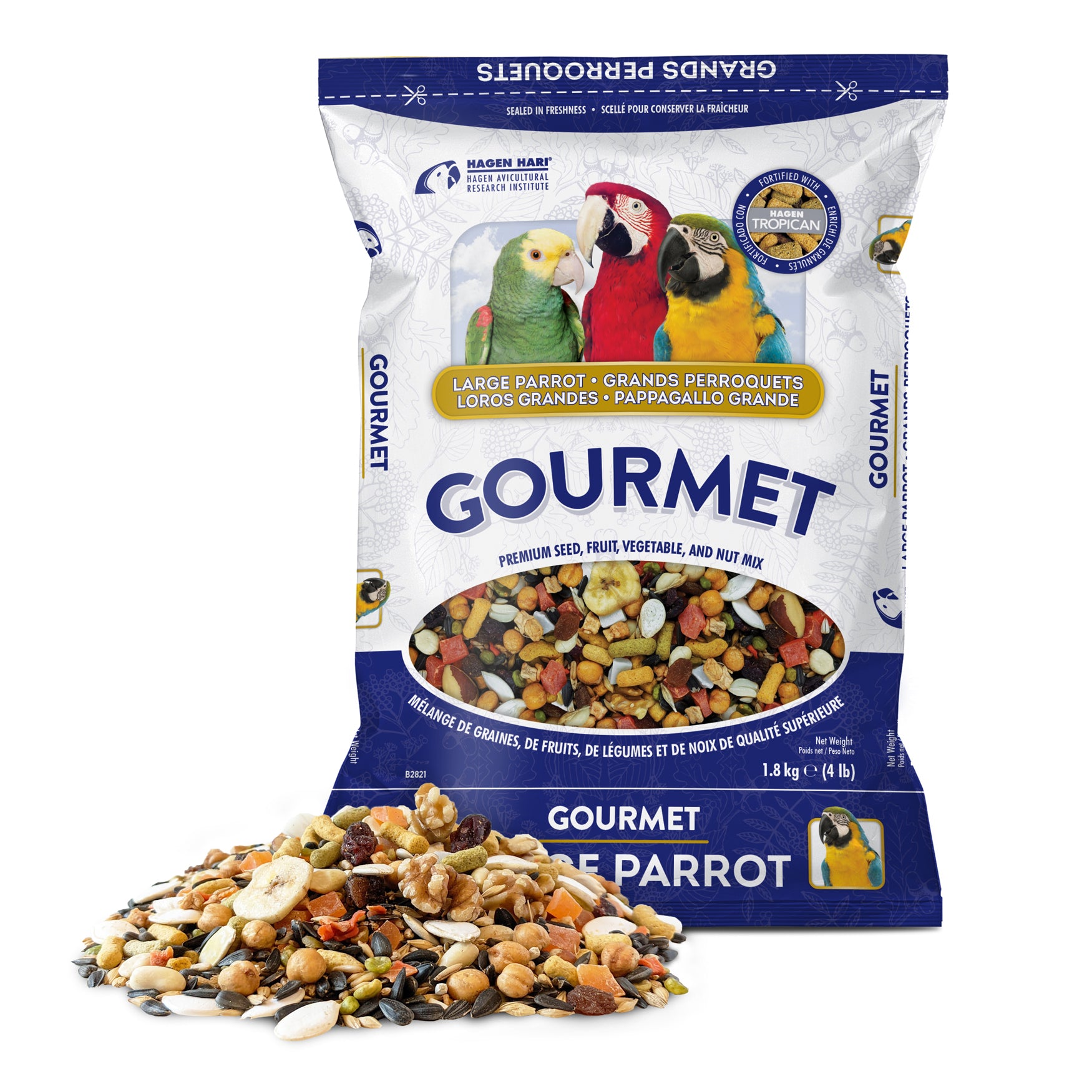 Hagen HARI Gourmet Premium Seed Mix For Large Parrots 1.8kg