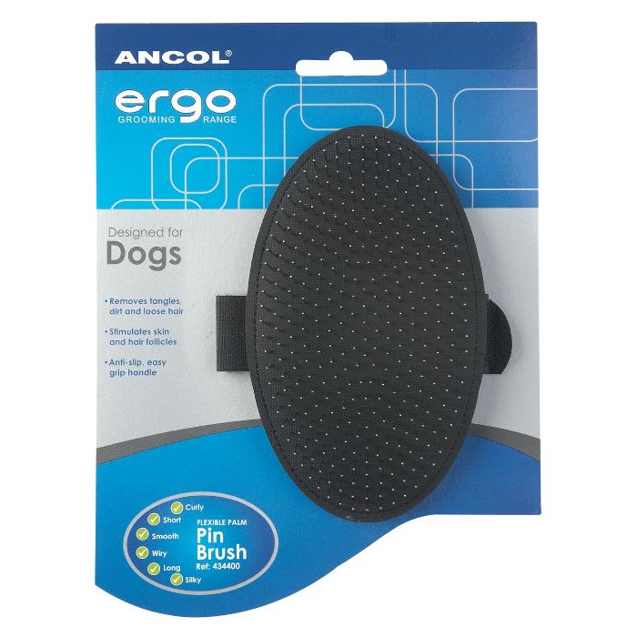 Ancol Ergo Dog Grooming Palm Pin Pad