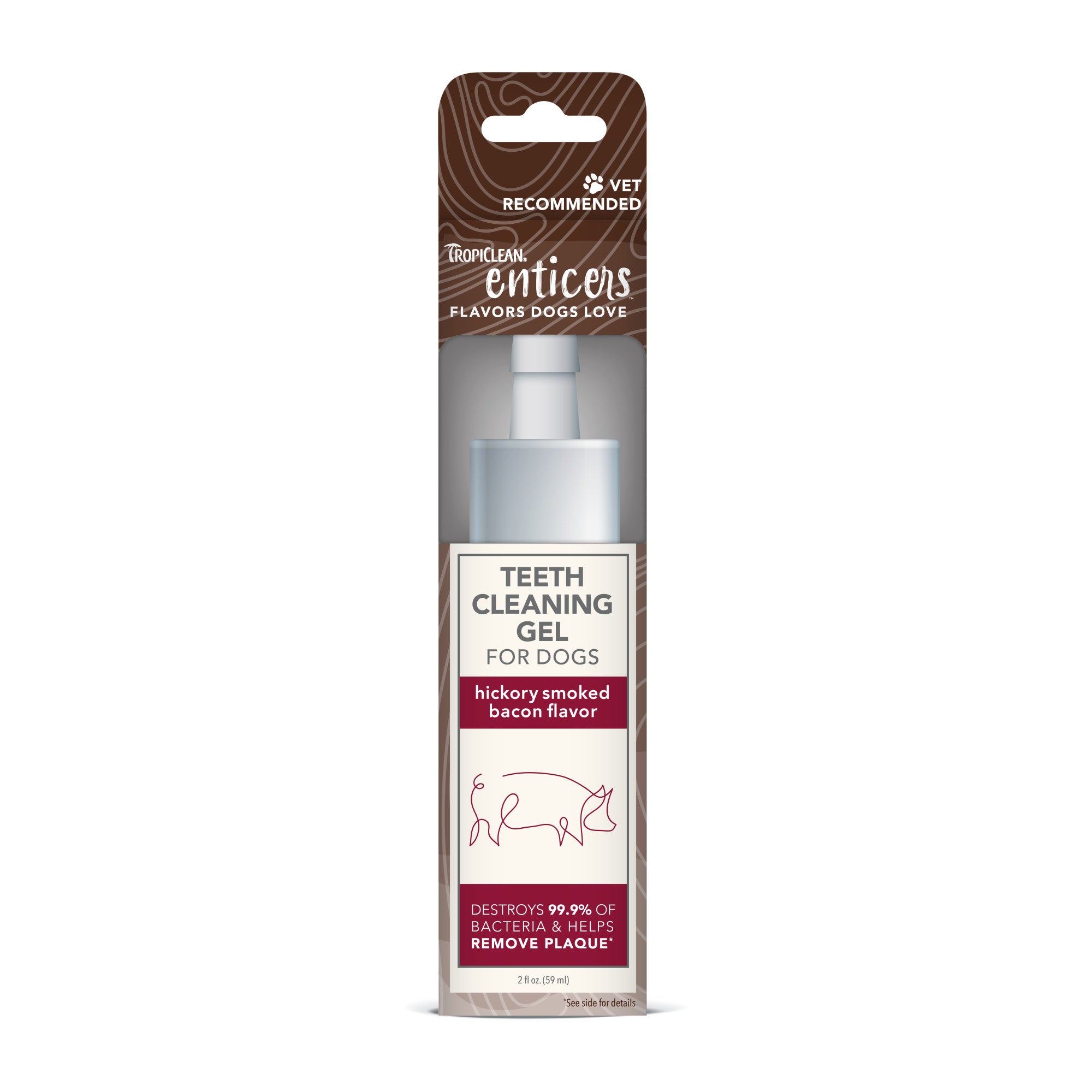 TropiClean Enticers Teeth Cleaning Gel for Dogs Smoked Bacon 59ml