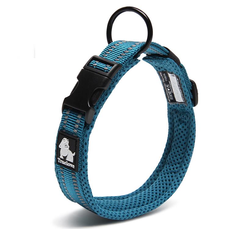 Truelove Dog Puppy Collars Airmesh Reflective Blue 8 Sizes