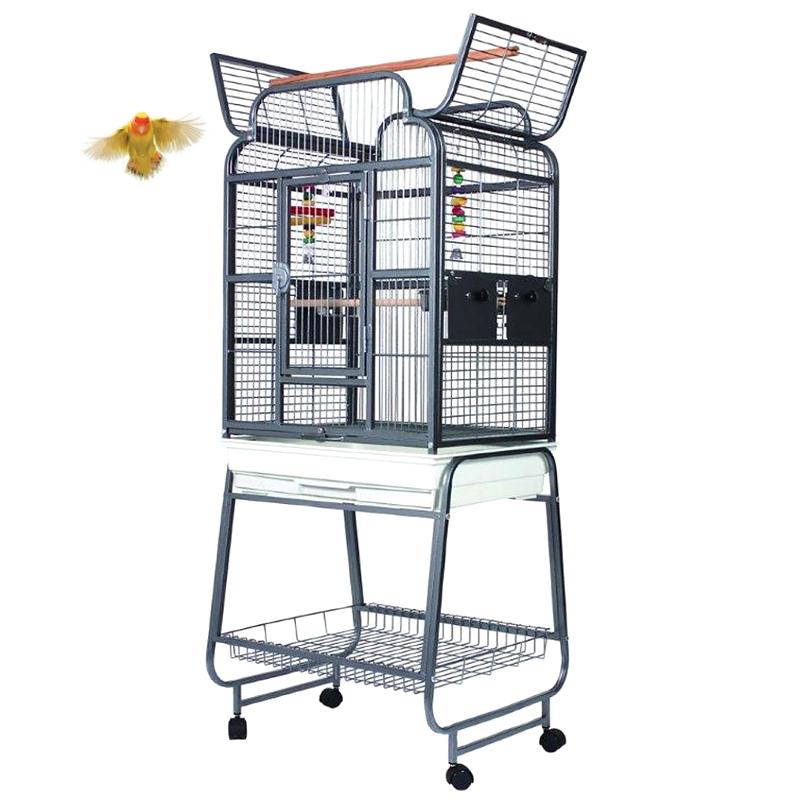 Lazy Bones Open Top Antique Parrot Bird Cage with Stand