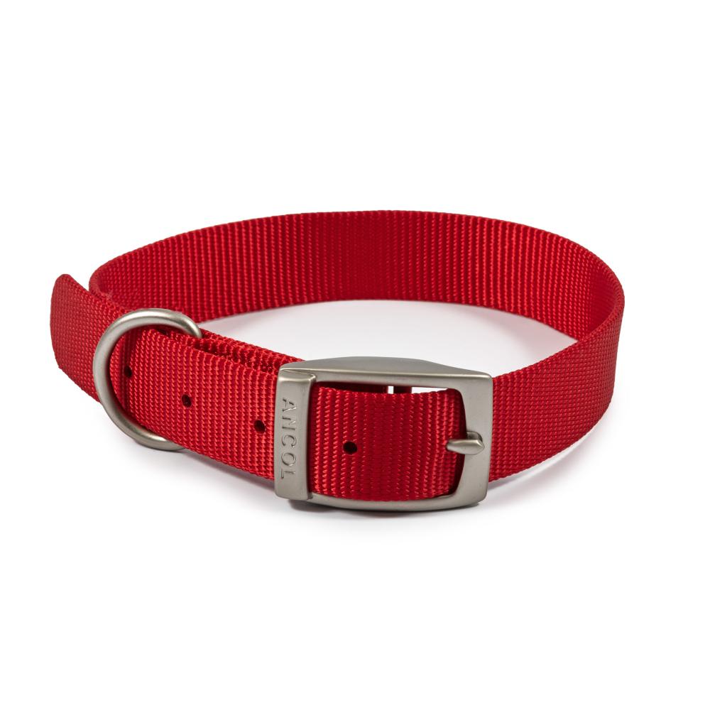 Ancol Viva Dog & Puppy Buckle Collars Nylon Red 5 Sizes