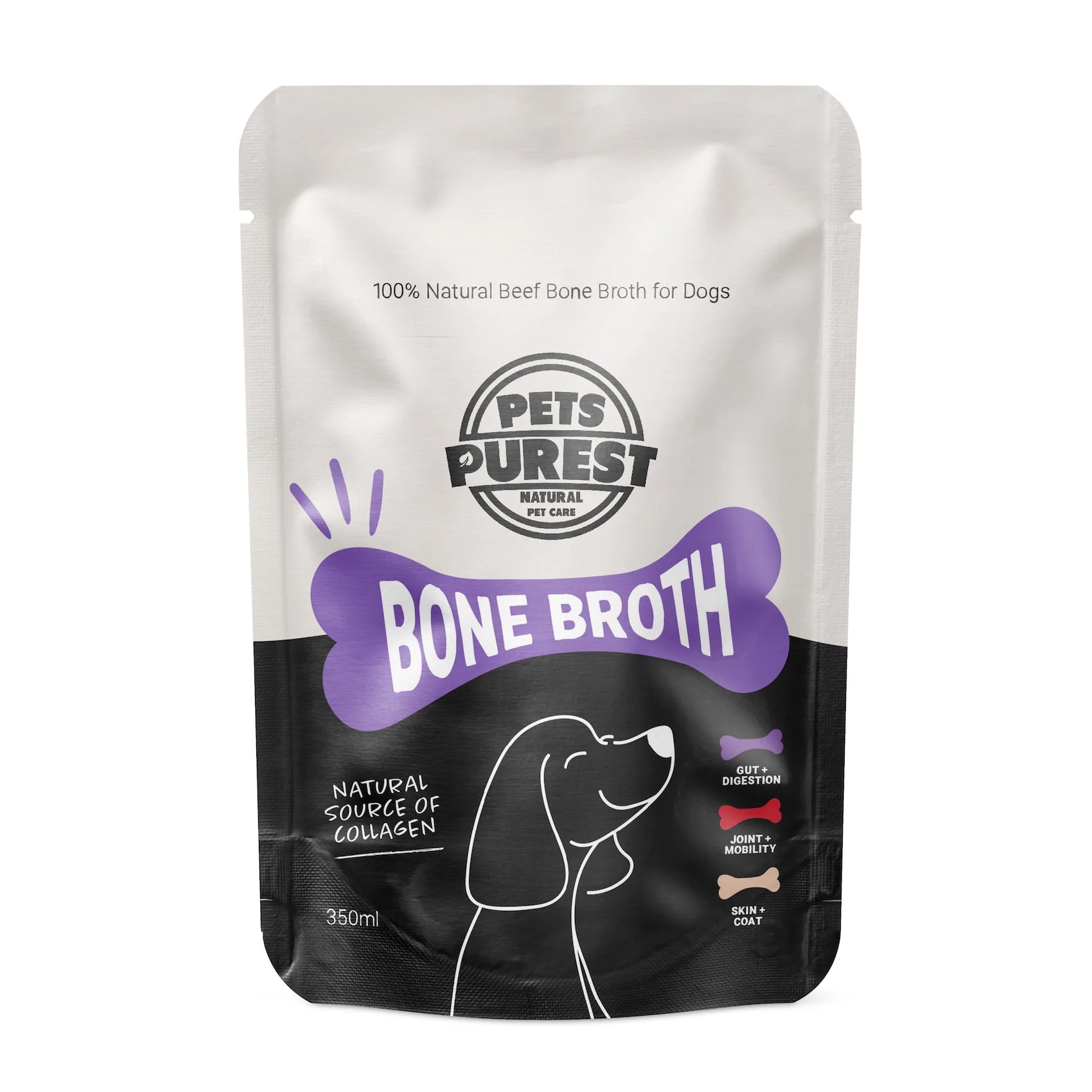 Pets Purest Beef Bone Broth For Dogs 350ml Pack of 3