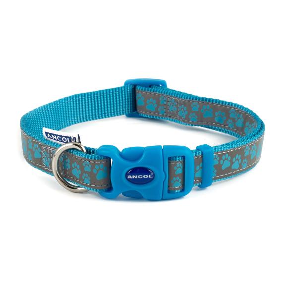 Ancol Dog & Puppy Collars Indulgence Blue Paw Prints 3 Sizes